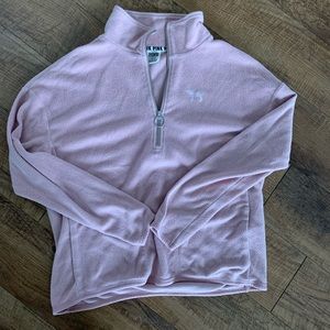 pink fleece quarterzip